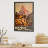 Zermatt, Mont Cervin, Zwitserland,Ski Poster (Keuken)