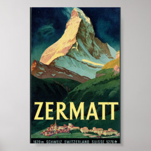 Zermatt Mountain, Zwitserland, , Advert Poster