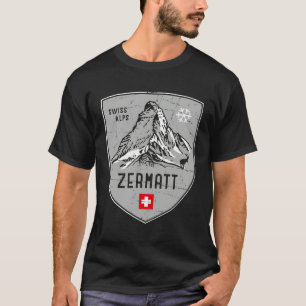 Zermatt Mountain Zwitserland Embleem Hoodie T-shirt