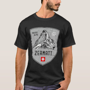 Zermatt Mountain Zwitserland Emblem T-shirt