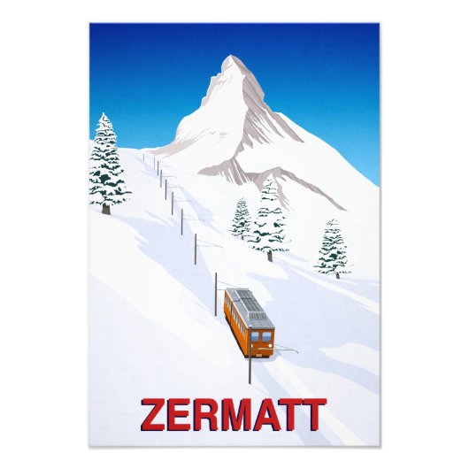 Zermatt Ski Train Foto Afdruk (Voorkant)