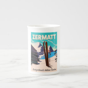 Zermatt Ski vacation poster Porselein Kop