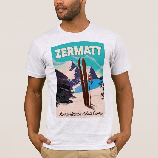 Zermatt Ski vacation poster T-shirt (Voorkant)