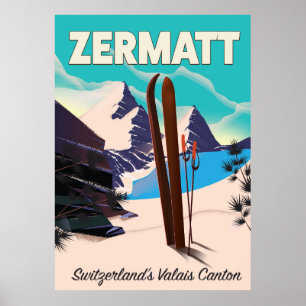 Zermatt Skivakantieposter Poster