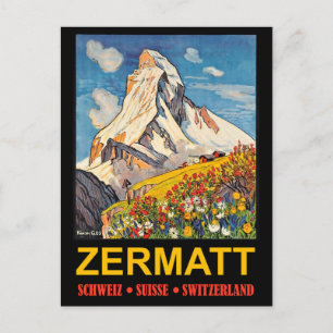 Zermatt, sommet de montagne, Suisse carte postale