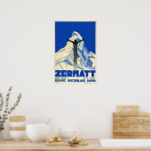 Zermatt, Suisse, Affiche de ski (Cuisine)