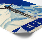 Zermatt Suisse Matterhorn Poster de ski Vintage (Coin)