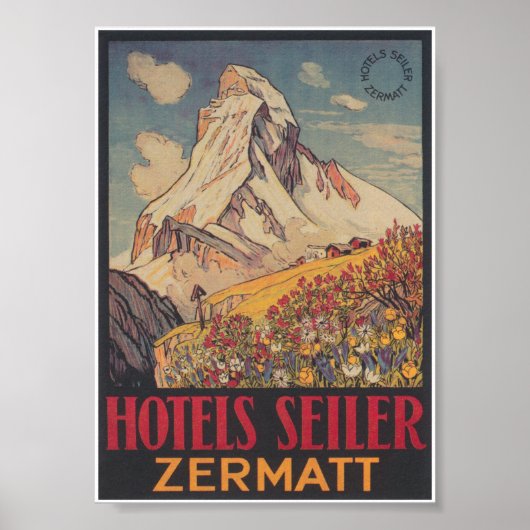 Zermatt Suisse Matterhorn Poster vintage (Devant)