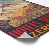 Zermatt Suisse Matterhorn Poster vintage (Coin)