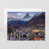 Zermatt Suisse Souvenir Carte postale (Devant / Derrière)