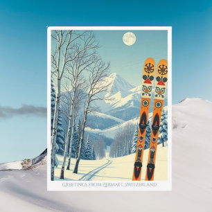 Zermatt Suisse vacances de ski Carte postale