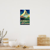 Zermatt Suisse vintage voyage Poster (Cuisine)
