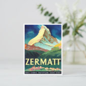 Zermatt Suisse voyage vintage Carte postale (Debout devant)