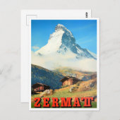 Zermatt Suisse voyage vintage Carte postale (Devant / Derrière)