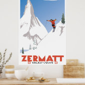 Zermatt, Valais, Suisse, Affiche de ski (Cuisine)