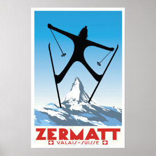 Zermatt,Valais,Suisse,Ski Poster