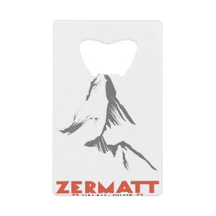 Zermatt, Valais, Zwitserland Kredietkaart Flessenopener