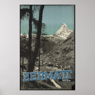 Zermatt Vintage Travel Poster en Retro Prints