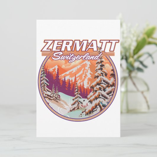 Zermatt Zwitserland logo Kaart (Staand voorkant)