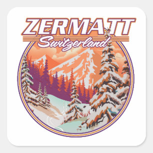 Zermatt Zwitserland logo Vierkante Sticker