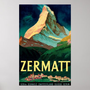Zermatt Zwitserland Matterhorn  Art Poster
