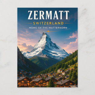 🏔️ Zermatt Zwitserland Matterhorn Reis Decoratie Briefkaart