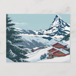 Zermatt, Zwitserland Matterhorn Vintage Travel Briefkaart