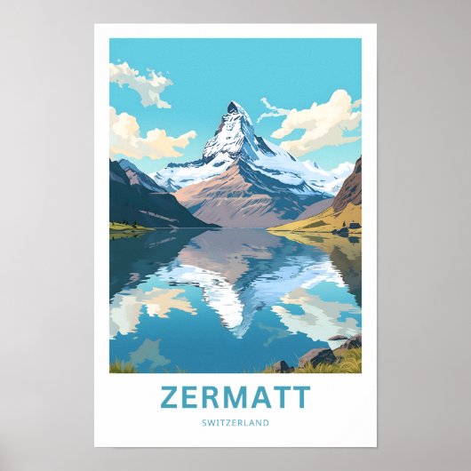 Zermatt Zwitserland Reisprint Poster (Voorkant)