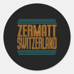 Zermatt Zwitserland Retro Alpineskiën Zwitserse Al Ronde Sticker