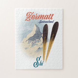 Zermatt Zwitserland  ski-poster Legpuzzel