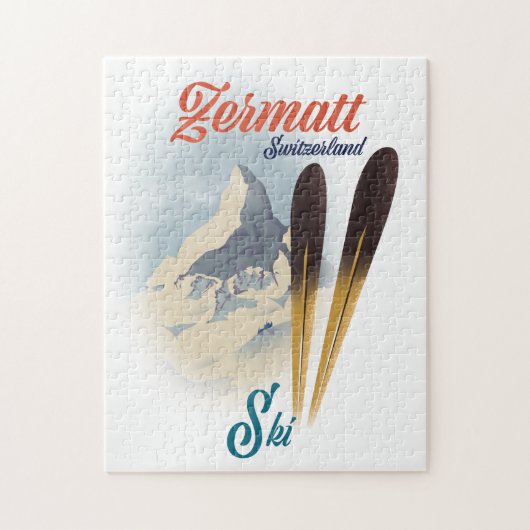 Zermatt Zwitserland ski-poster Legpuzzel (Verticaal)