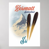Zermatt Zwitserland ski-poster Poster (Voorkant)