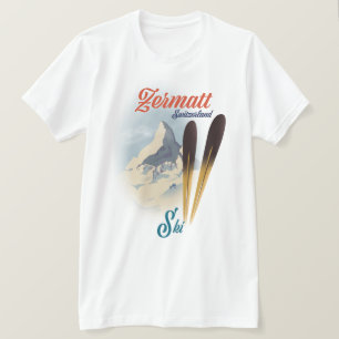 Zermatt Zwitserland  ski-poster T-shirt