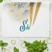 Zermatt Zwitserland  ski-poster Theedoek (Gevouwen)