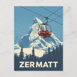  Zermatt Zwitserland Ski Travel Briefkaart