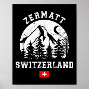 Zermatt Zwitserland Skigebied Alpen Alpineskiën  Poster