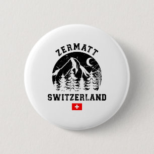 Zermatt Zwitserland Skigebied Alpen Alpineskiën Ronde Button 5,7 Cm