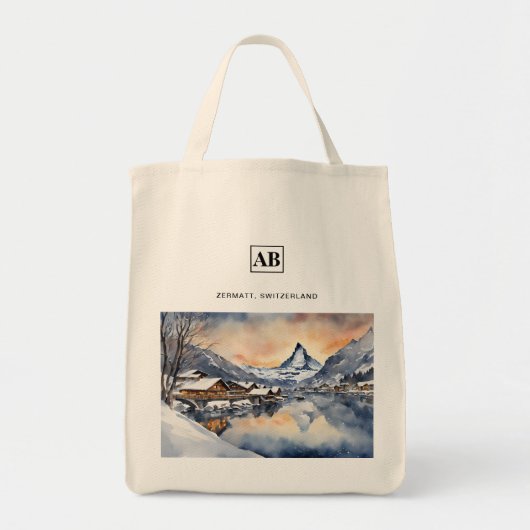 Zermatt, Zwitserland Sneeuwscène Canvas tas (Voorkant)