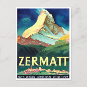 Zermatt Zwitserland vintage Briefkaart