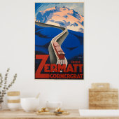 Zermatt Zwitserland Vintage Travel Poster (Keuken)