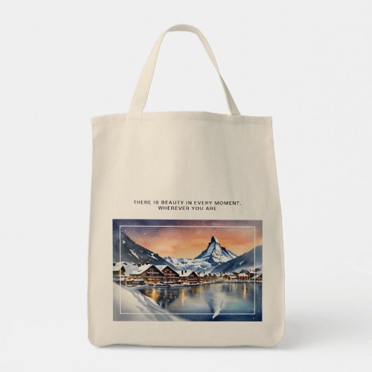 Zermatt, Zwitserland Waterverf Kunst - Canvas tas (Achterkant)