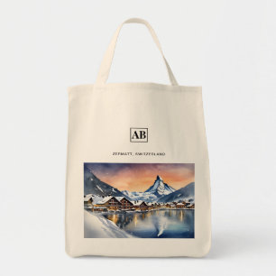 Zermatt, Zwitserland Waterverf Kunst - Canvas tas