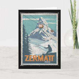 Zermatt Zwitserland Winter Skien Snowboarden Ski Kaart