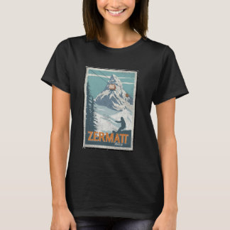 Zermatt Zwitserland Winter Skien Snowboarden Ski T-shirt