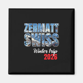 Zermatt Zwitserland Winterreis 2026 Alpen Skiën Zw Magneet