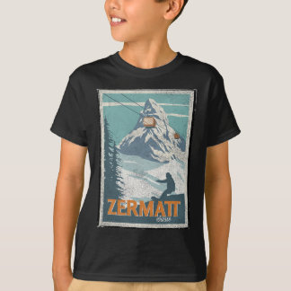 Zermatt Zwitserland Winterskiën Snowboarden Ski T-shirt