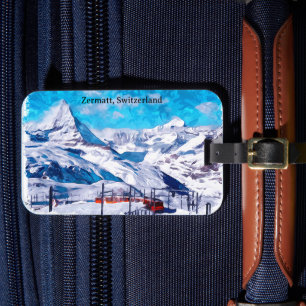 Zermatt Zwitserland Zwitserse Alpen Winter Waterve Bagagelabel