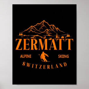 Zermatt Zwitserse Alpen Alpen Skiën Zwitserland Be Poster