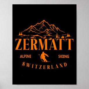 Zermatt Zwitserse Alpen Alpineskiën Zwitserland Be Poster