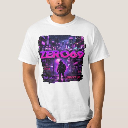 ZERO69 Glitch Division – Middennachtprotocol T-shirt (Voorkant)